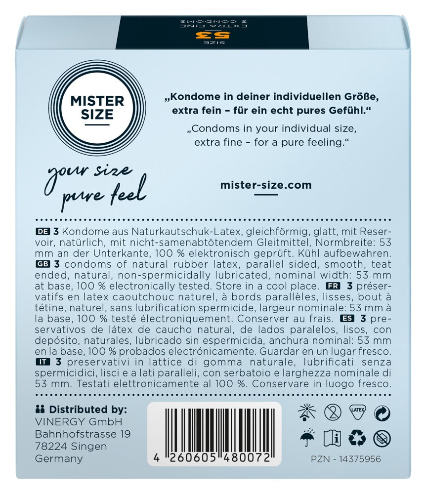 Mister Size 53mm pack of 3