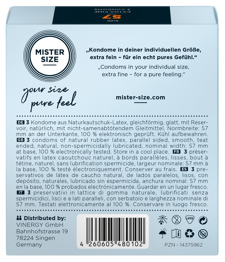 Mister Size 57mm pack of 3