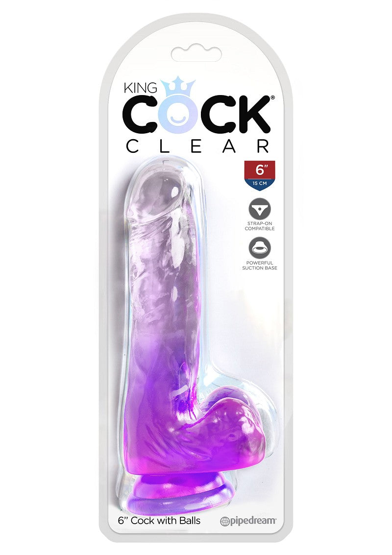 KingCockClear 6 w balls pink