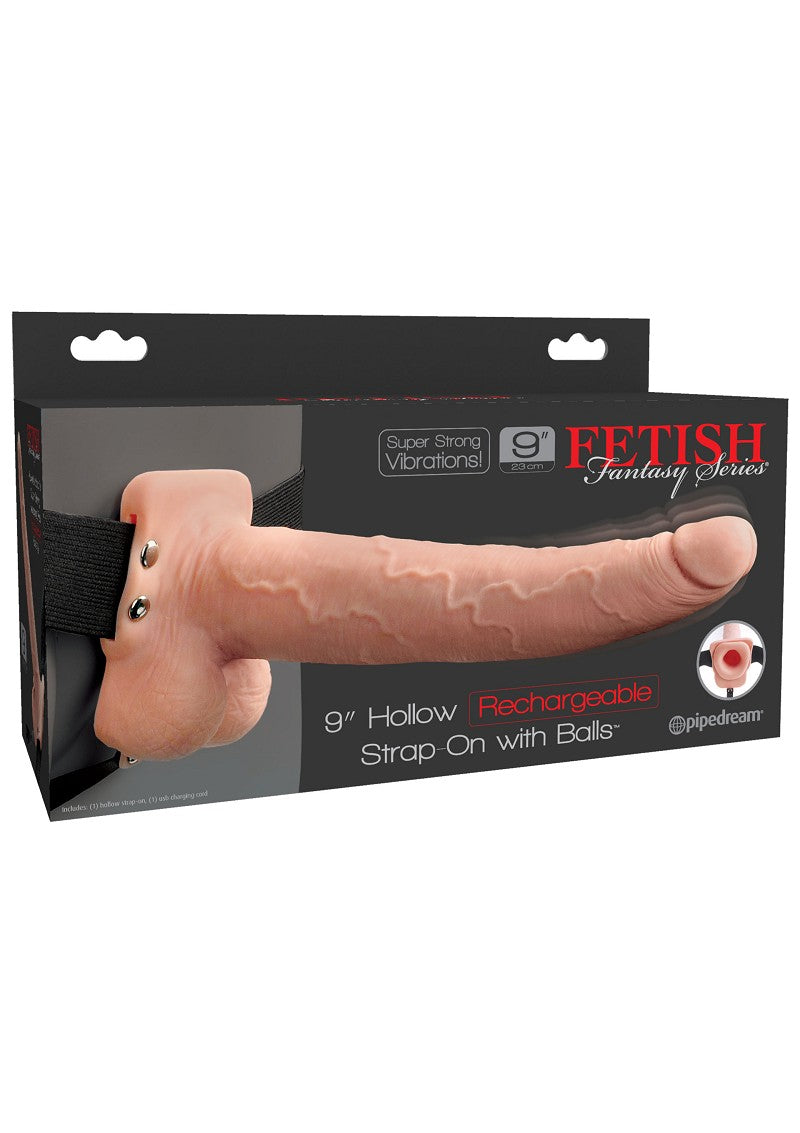 9inch Hollow Recharge Strap On