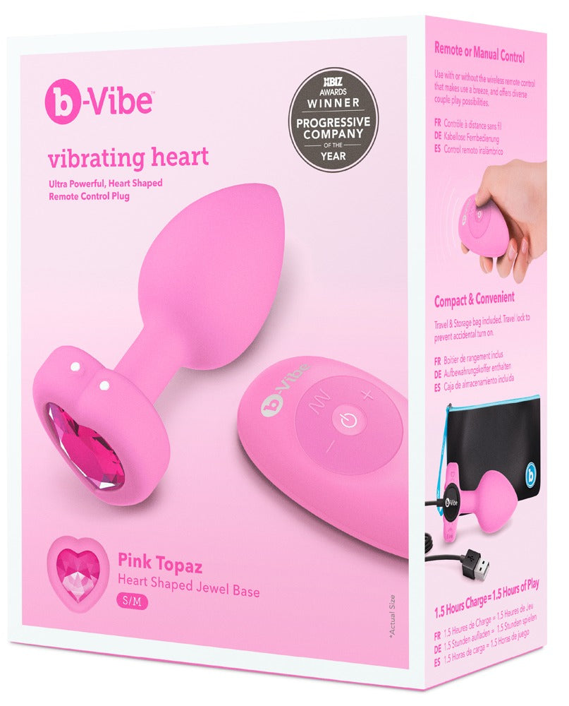 Plug Vibrant Coeur S/M Rose