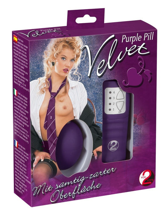 Pilule violette en velours
