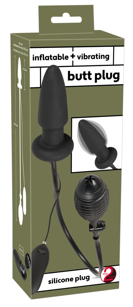 Opblaasbare trillende buttplug