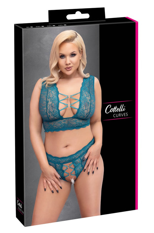 Ensemble soutien-gorge bleu sarcelle 2XL