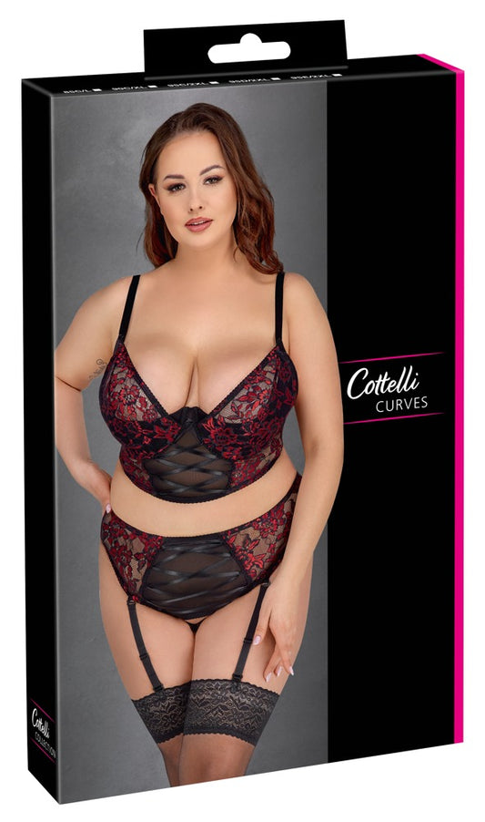 Ensemble soutien-gorge noir/rouge 95C/2XL