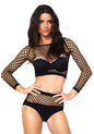 Net top & high waisted bottom