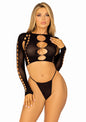 Long Sleeve Crop Top & String
